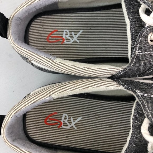 GBX Buckle Men's Size 9M Sesto II Black White Fabric Lace-Up Boat Shoes - Picture 10 of 11